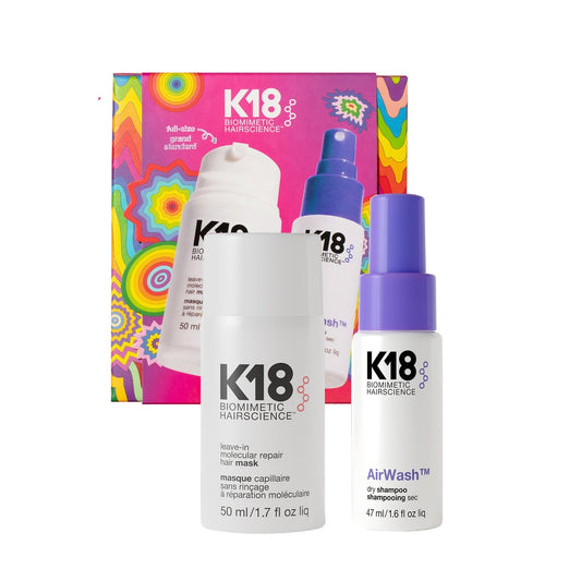 K18 repair + refresh holiday kit (Leave-In Repair Mask 50ml + Airwash 47ml)