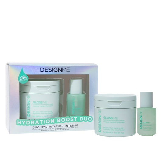 DESIGNME GlossME Hydration Boost Duo (Hydrating Treatment Mask 250mL + Hair Serum 25mL)