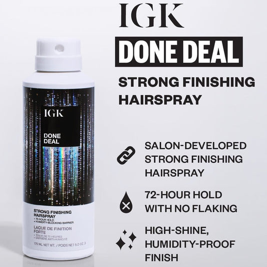 IGK DONE DEAL Strong Hold Finishing Hairspray