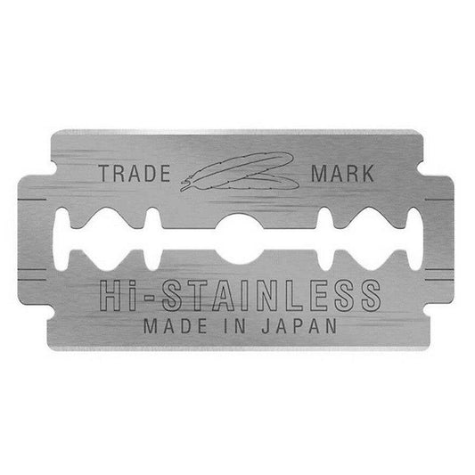 Feather New Hi-Stainless Platinum Coated Double Edge Razor Blades - 100pk