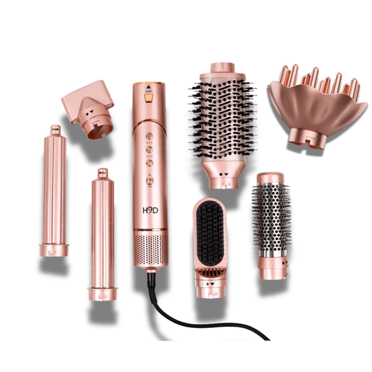H2D Ultra Styler 7-in-1 Multi Styler Air Wrap Hair Dryer & Curler with Diffuser - Rose Gold