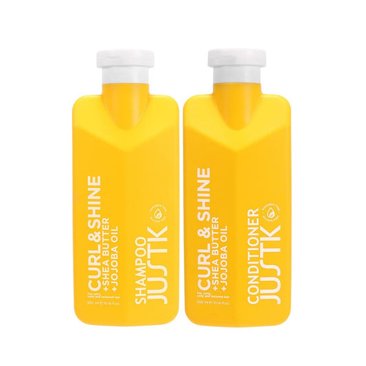 JustK Curl and Shine + Shea Butter + Jojoba Oil Shampoo & Conditioner DUO 300ml