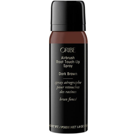 Oribe AirBrush Touch Up Spray Dark Brown: Keep your colour looking fresh between salon visits with Oribe AirBrush Root Touch-Up Spray in Dark Brown. Microfine colour pigments blend into dark brown hair to disguise visible roots and grey areas, while the quick-drying powder formula absorbs oil and dirt for a freshly washed look.