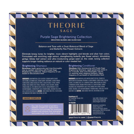 Theorie Purple Sage Brightening Shampoo and Conditioner Travel Duo 90ml