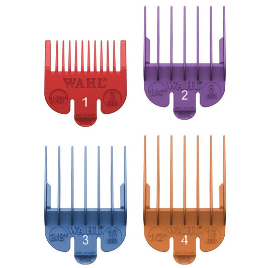 Wahl Professional Color Coded Cutting Guides #1 to #4 Pack