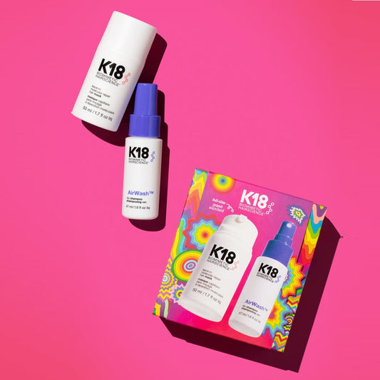 K18 repair + refresh holiday kit (Leave-In Repair Mask 50ml + Airwash 47ml)