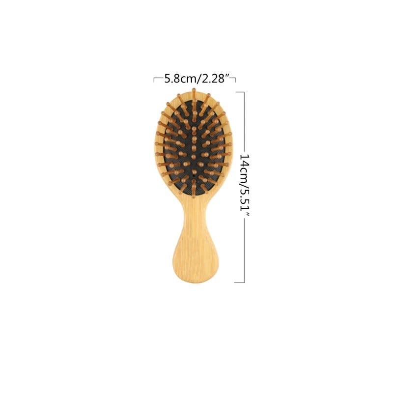 Bamboo Mini Oval Cushion Brush