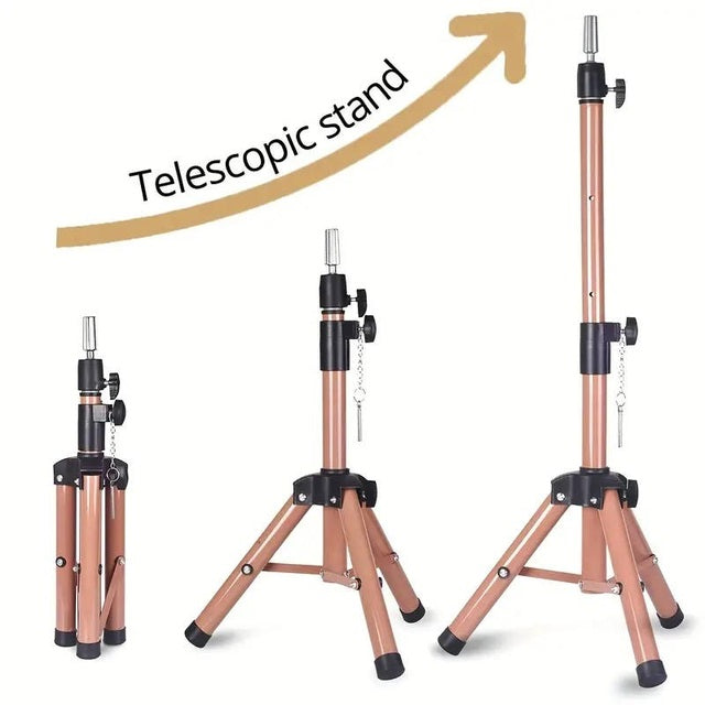 114.3cm Adjustable Tripod Stand For Hairdressing Mannequin Head Training Heavy Duty - Pink