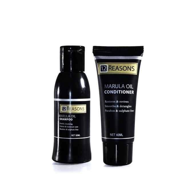 12Reasons Marula Oil Shampoo 60ml & Conditioner 40ml Travel Size
