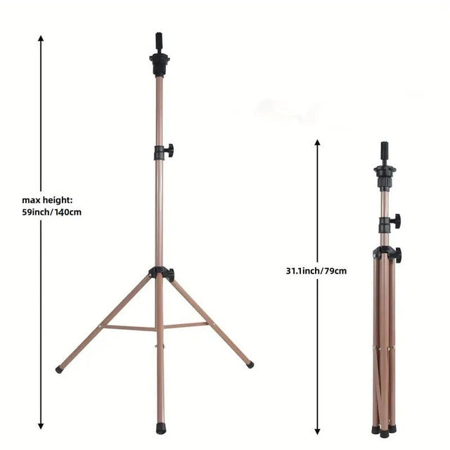 140cm Adjustable Tripod Stand For Hairdressing Mannequin Head Training - Pink