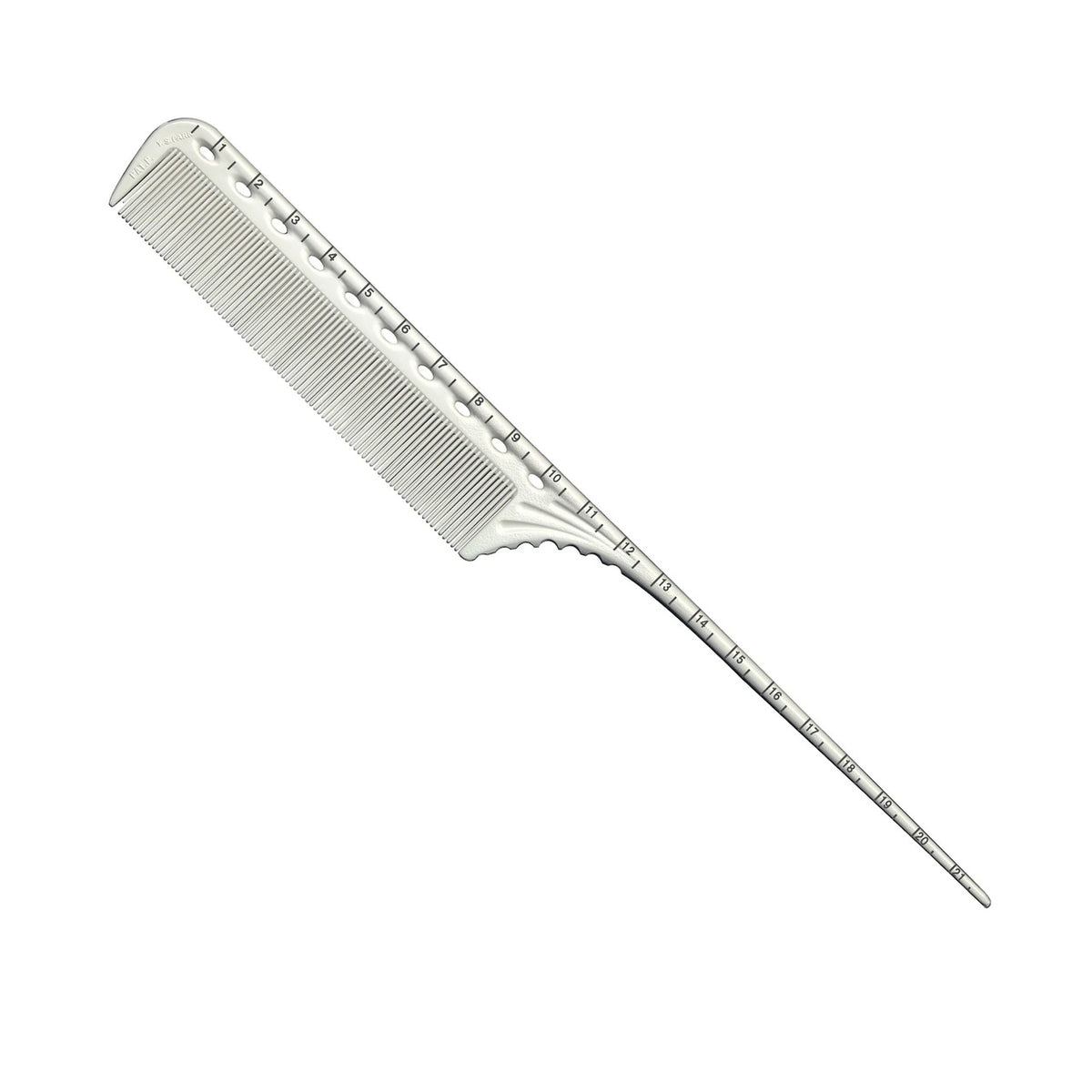Y.S. Park G11 Fine Tooth Pin Tail Comb with Guide by cm - White