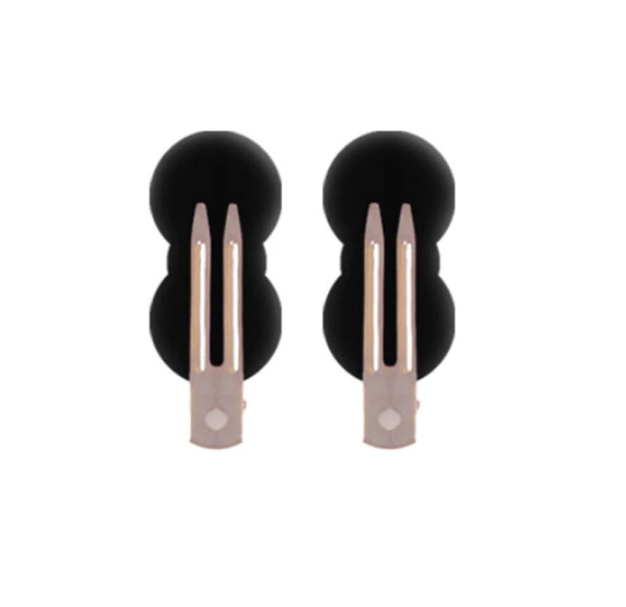 2 pieces No Crease or Bend Beauty Hair Double Prong Pin - Peanut shape