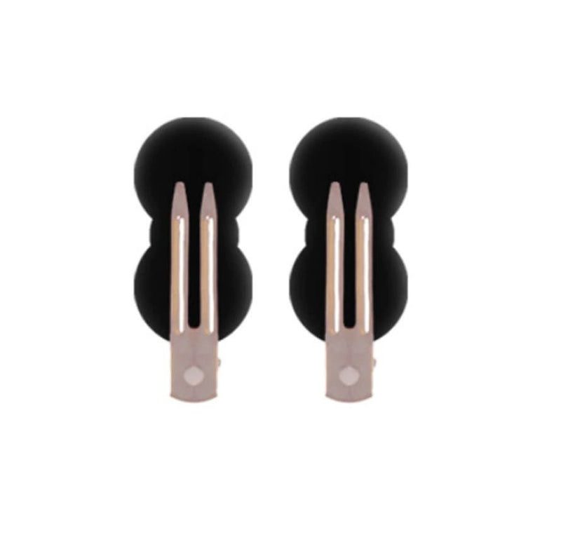 2 pieces No Crease or Bend Beauty Hair Double Prong Pin - Peanut shape