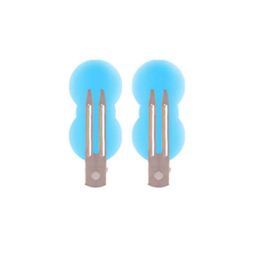 2 pieces No Crease or Bend Beauty Hair Double Prong Pin - Peanut shape