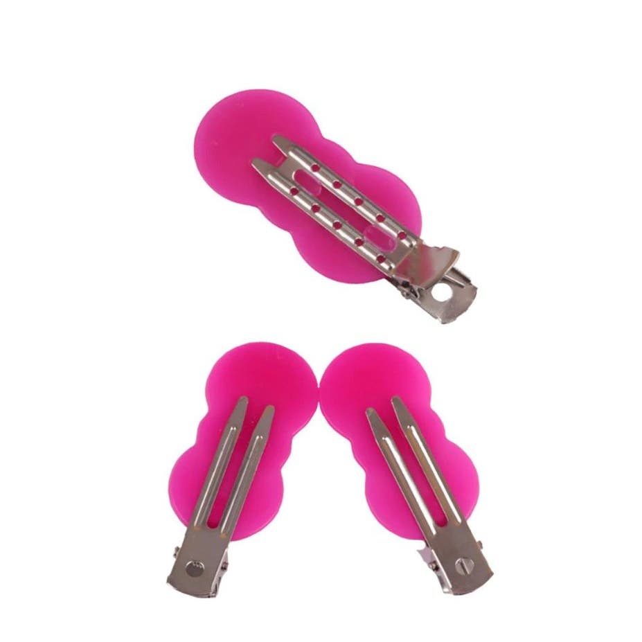 2 pieces No Crease or Bend Beauty Hair Double Prong Pin - Peanut shape