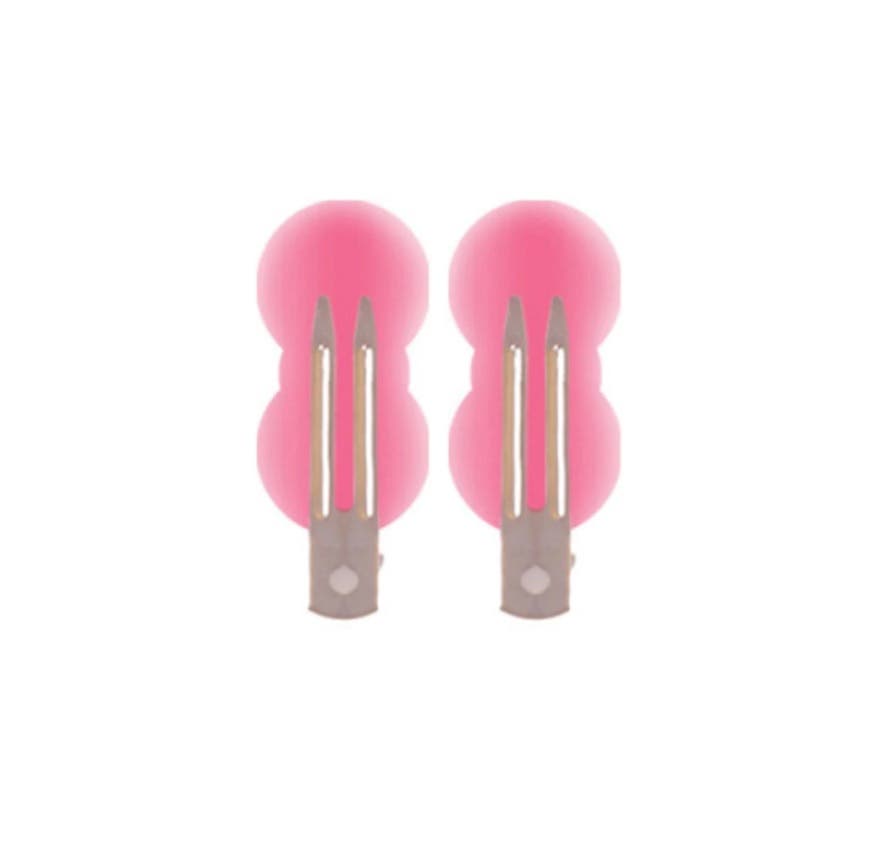 2 pieces No Crease or Bend Beauty Hair Double Prong Pin - Peanut shape