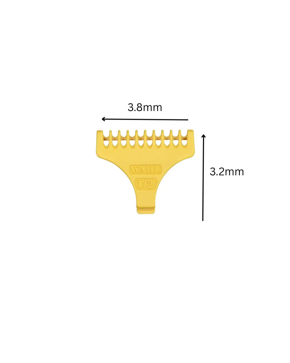 3 Wahl Attachment Combs For Detailer Trimmer with Standard T-blade Full Set Guide Guard 1/2, 1, & 1 1/2 Yelllow