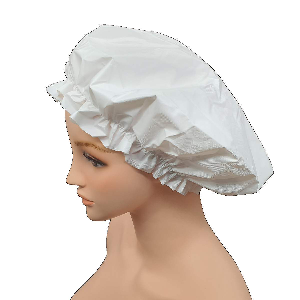 Microfibre Lined Shower Cap-White