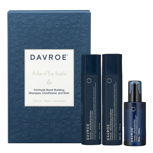 Davroe Fortitude Bond Building Trio (Shampoo, Conditioner & Bond Building Elixir) Gift Pack