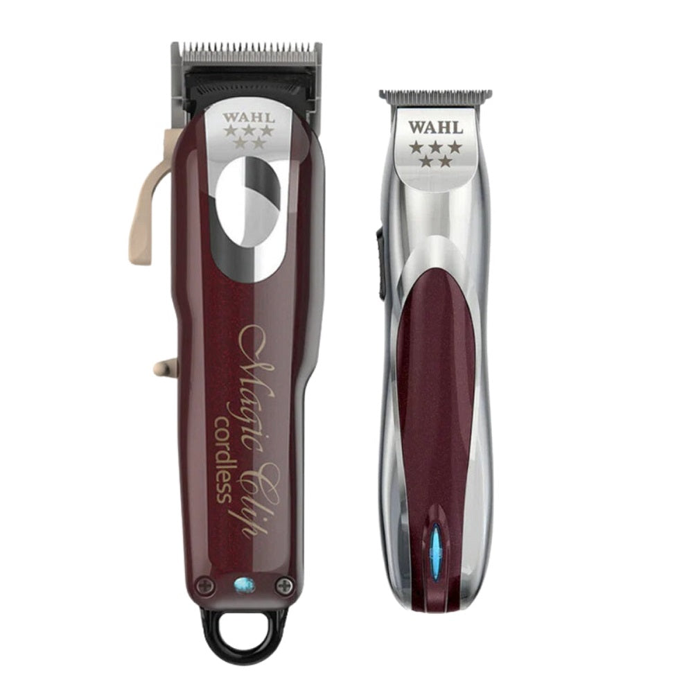 Wahl Professional Magic Clip Burgundy + A-Lign Trimmer Combo + Free Grey Backpack