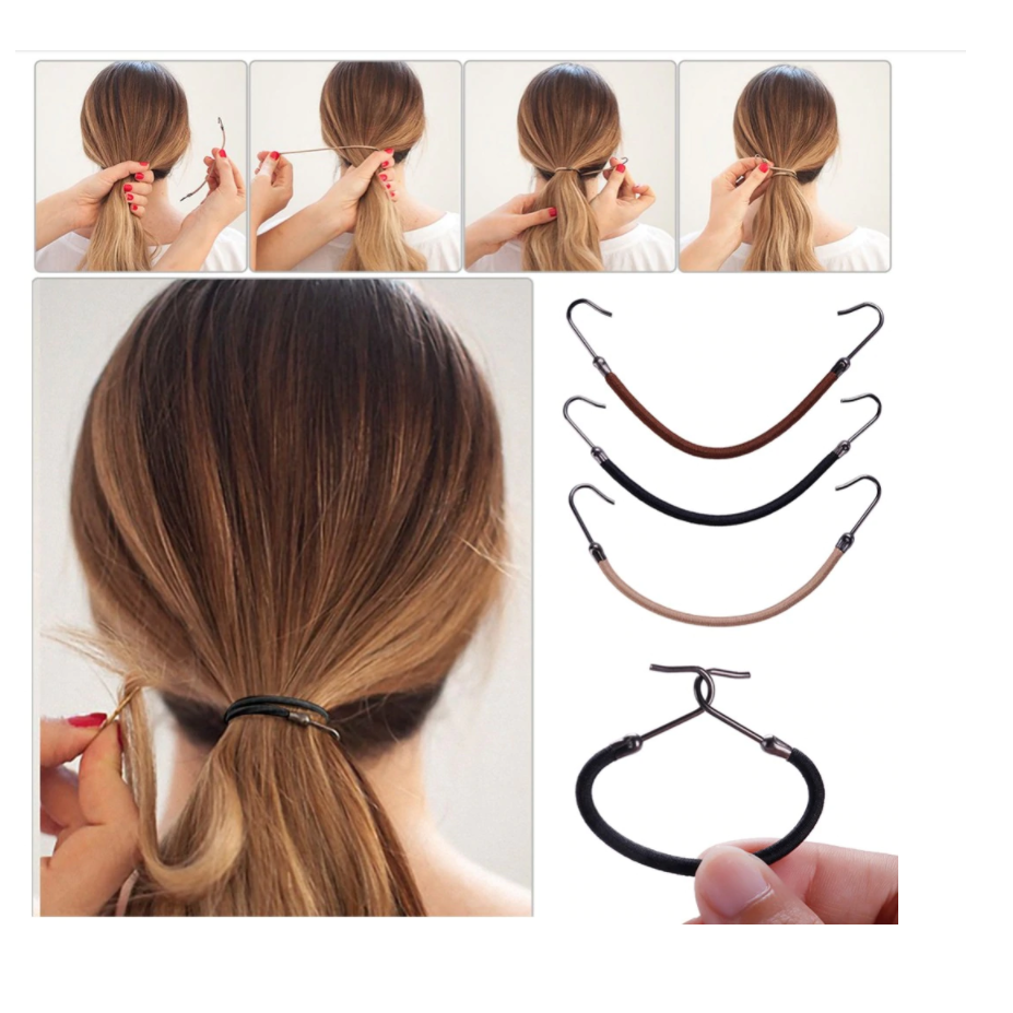 6 x SSS Elastic Bungee Ponytail Hooks