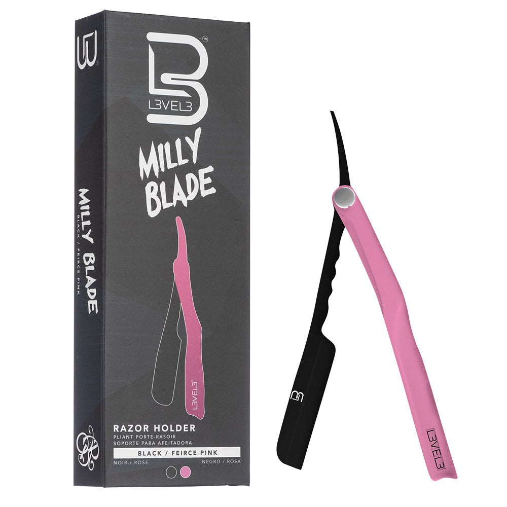 L3VEL3 Milly Blade Razor Holder - Black/ Feirce Pink