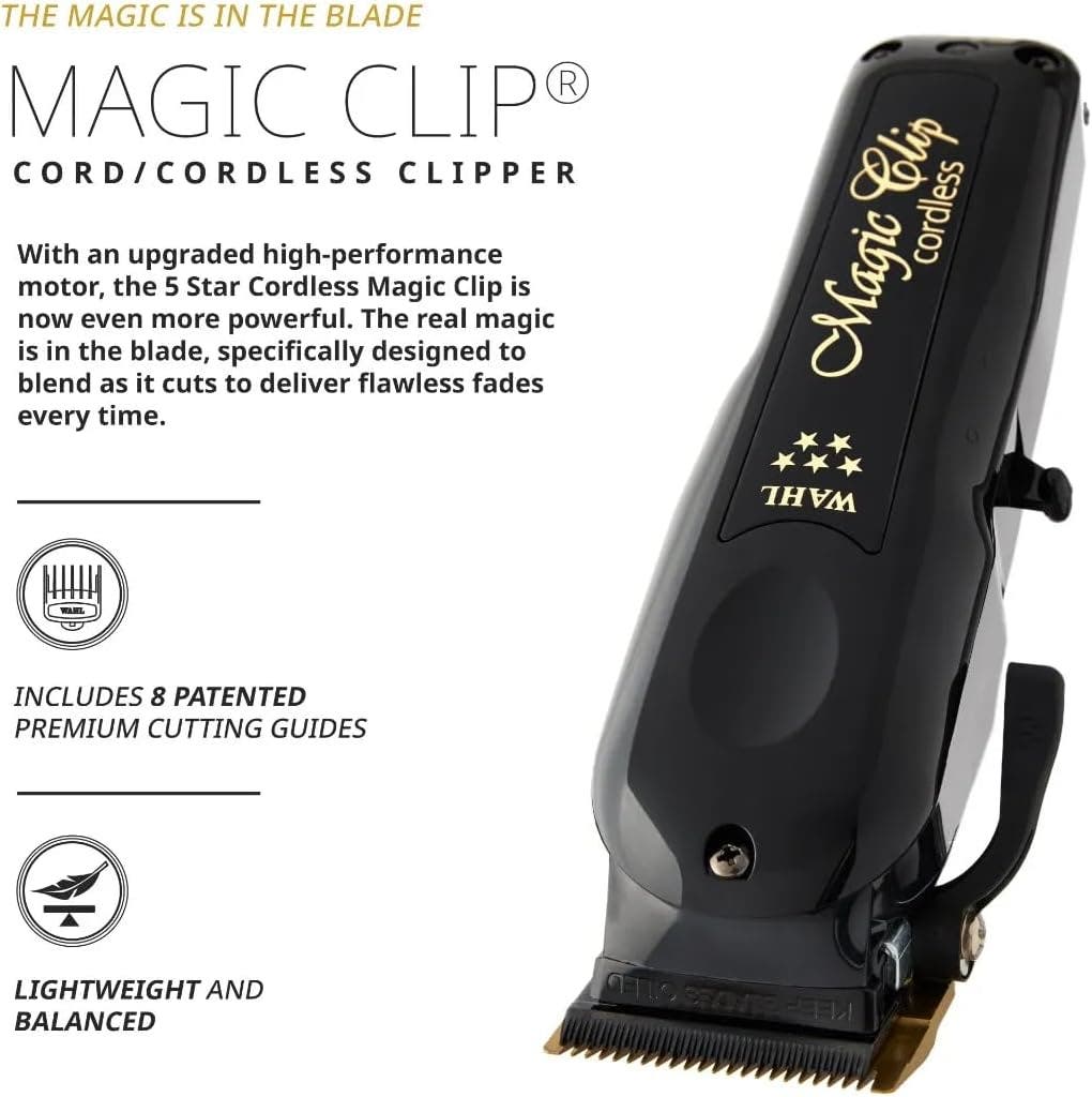 Wahl Upgraded Motor Black Magic Clip Hair Clipper + Vanish Shaver + Power Station 3 Direct Charging Ports