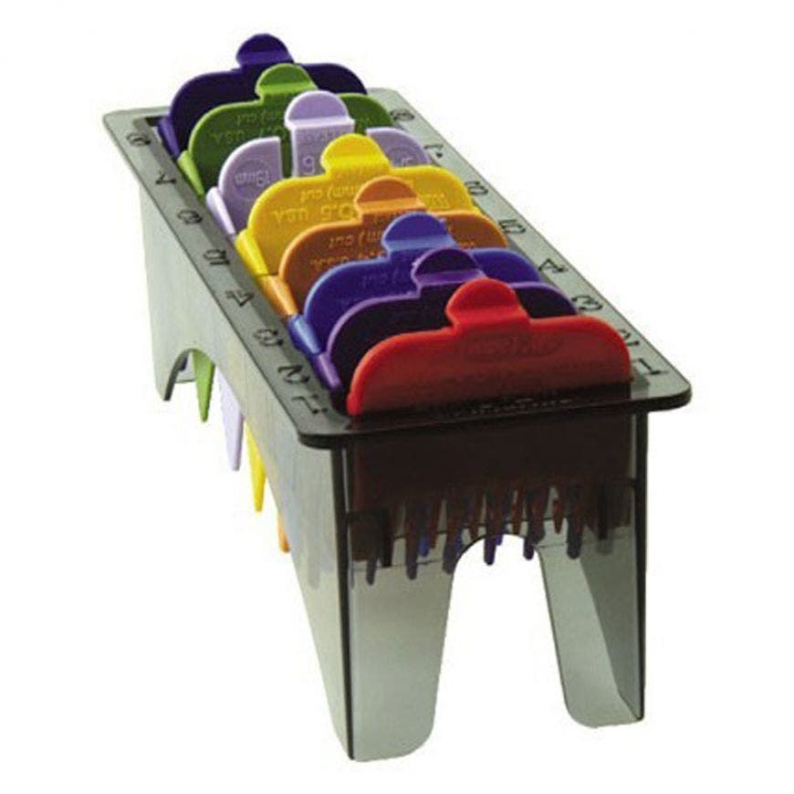 Wahl Professional 8 Color Coded Cutting Guides with Organizer #3170-400