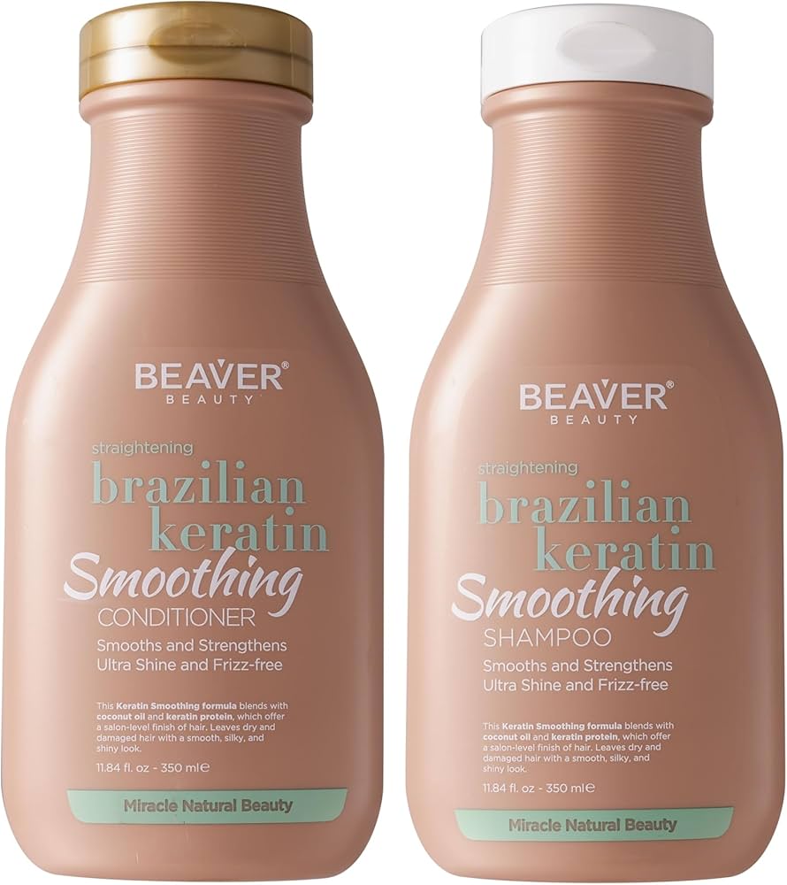 Beaver Straightening Brazilian Keratin Smoothing Shampoo & Conditioner 350ml