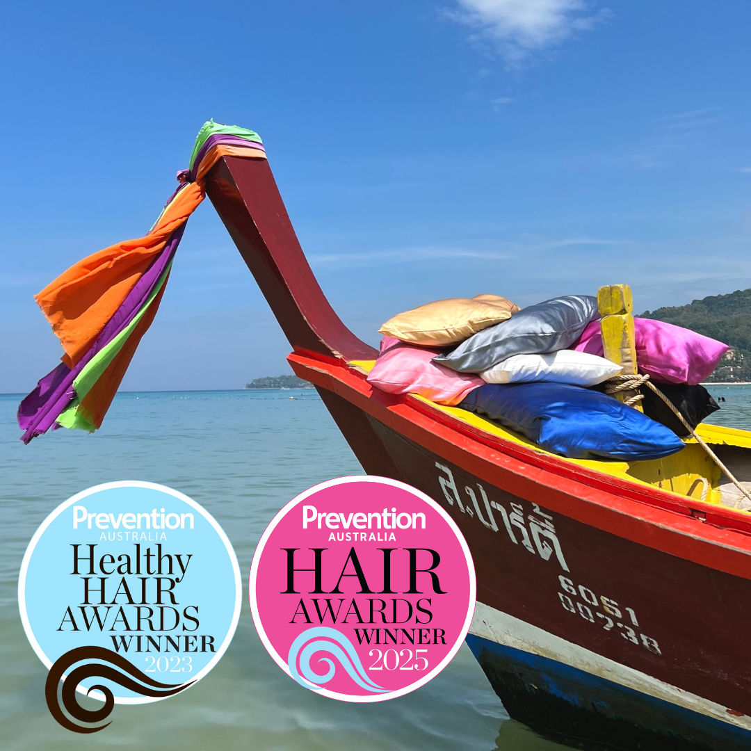  this pillowcase arrives in a sleek blue box with a silk care guide