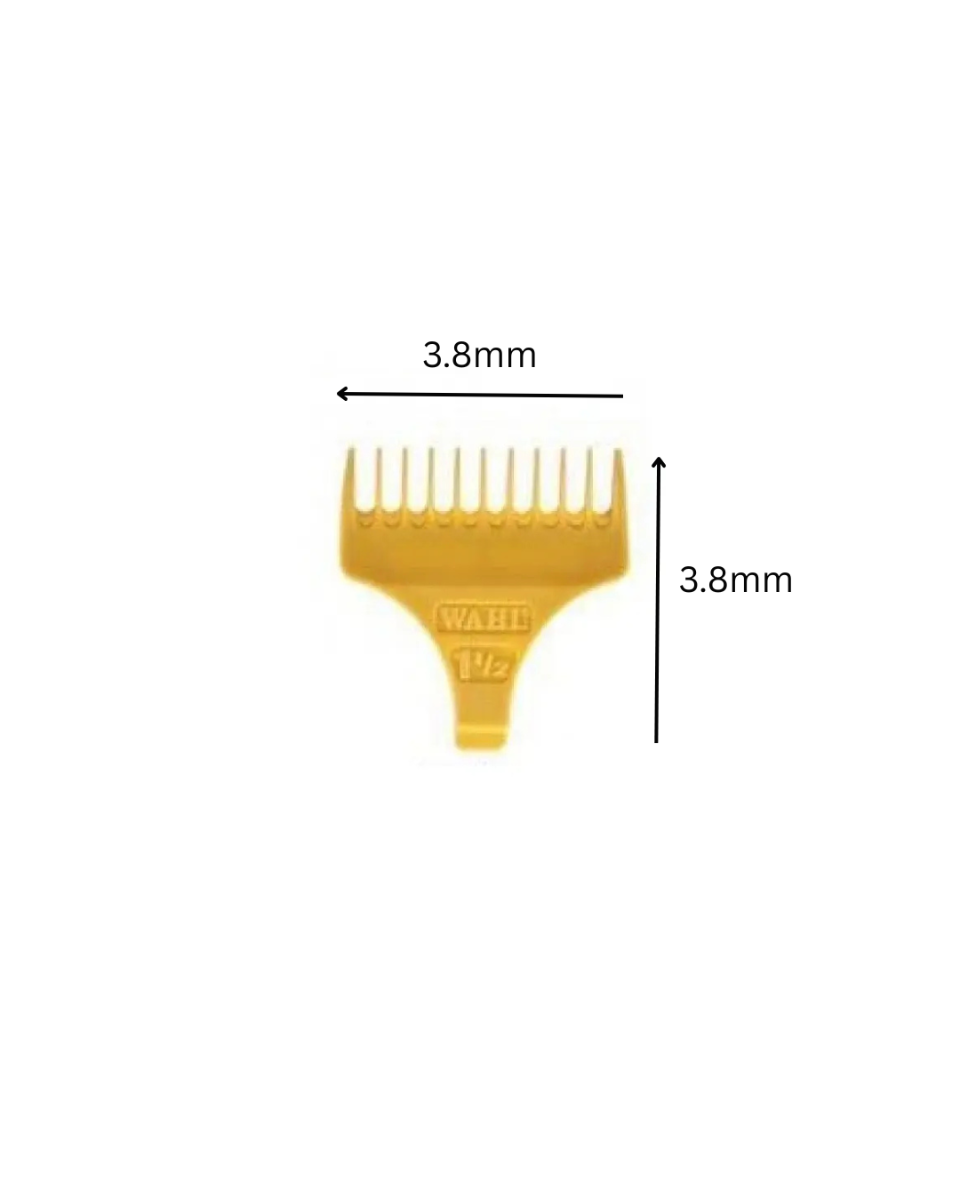 Wahl Attachment Combs For Detailer Trimmer with Standard T-blade [Full Set ( 1/2, 1, & 1 1/2)] yelllow