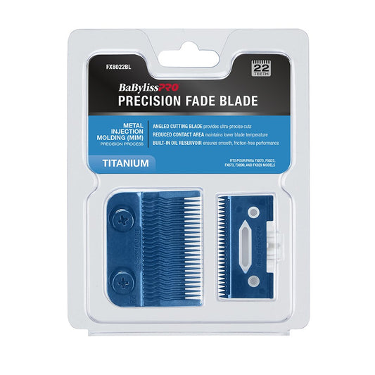 BaBylissPRO Replacement Clipper Blade MIM Ultra Thin Precision Fade Blade Blue Fits FX LoProFX SnapFX LithiumFX FXONE Clippers FX8022BL