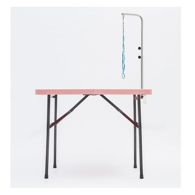 97cm Foldable Pet Grooming Table with Adjustable Arm and Non Slip Surface. Portable Dog Grooming Table for Small to Medium Dogs up to 25kg