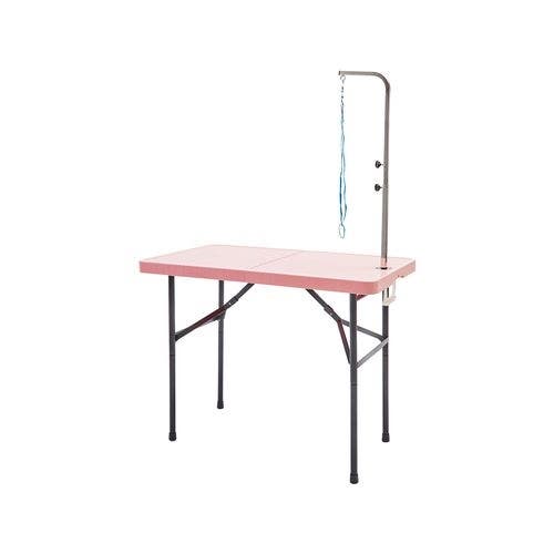 97cm Foldable Pet Grooming Table with Adjustable Arm and Non Slip Surface. Portable Dog Grooming Table for Small to Medium Dogs up to 25kg