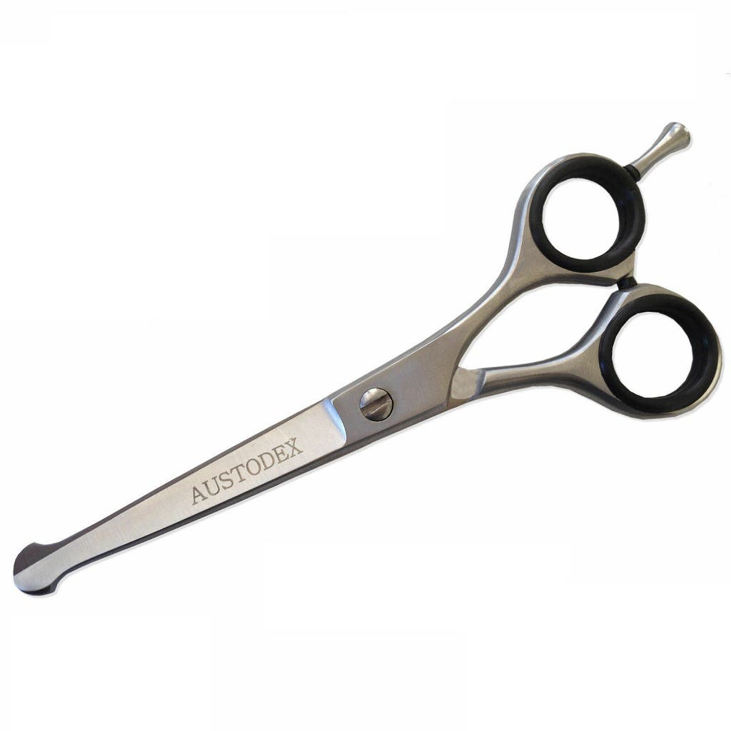 AUSTODEX Pet CURVED BALL TIP SAFETY SCISSORS - Professional Dog Grooming Hair Cutting *Choose size