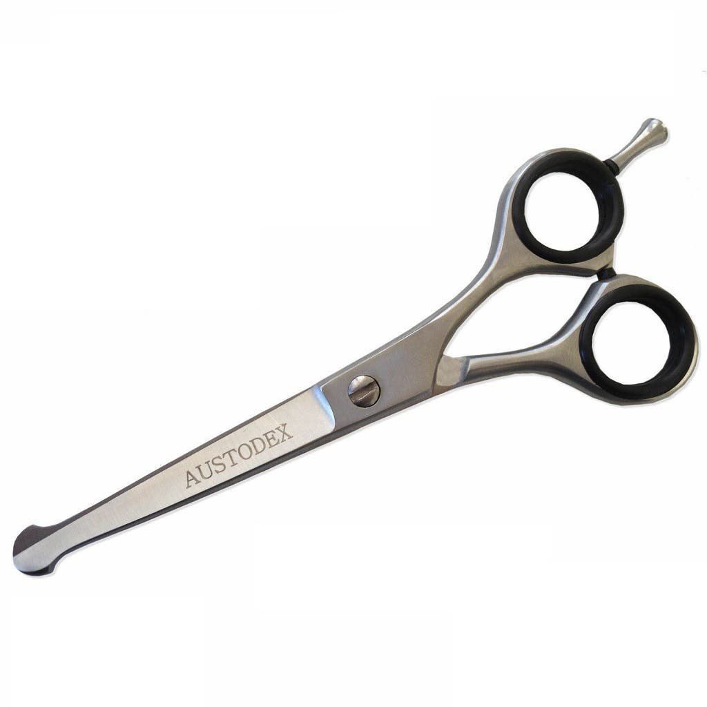 AUSTODEX Pet CURVED BALL TIP SAFETY SCISSORS - Professional Dog Grooming Hair Cutting *Choose size