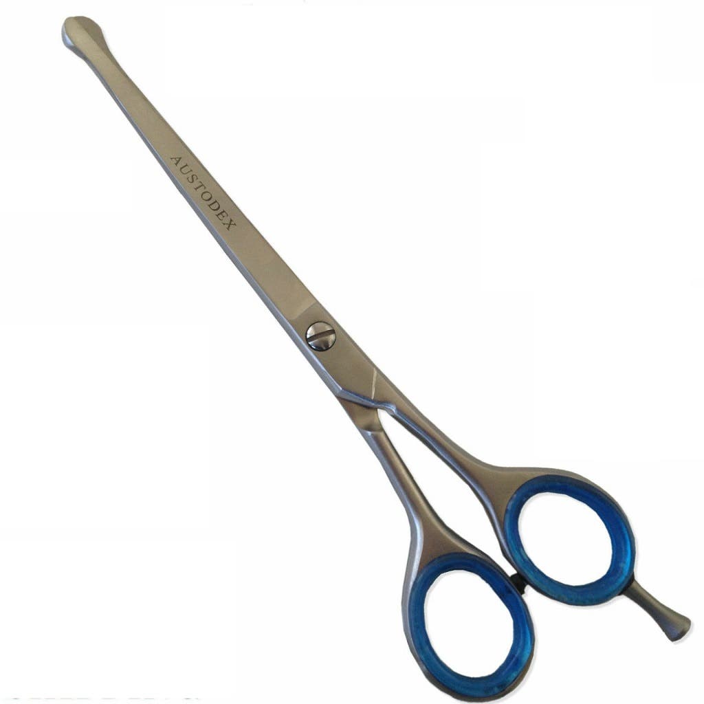 AUSTODEX Pet CURVED BALL TIP SAFETY SCISSORS - Professional Dog Grooming Hair Cutting *Choose size