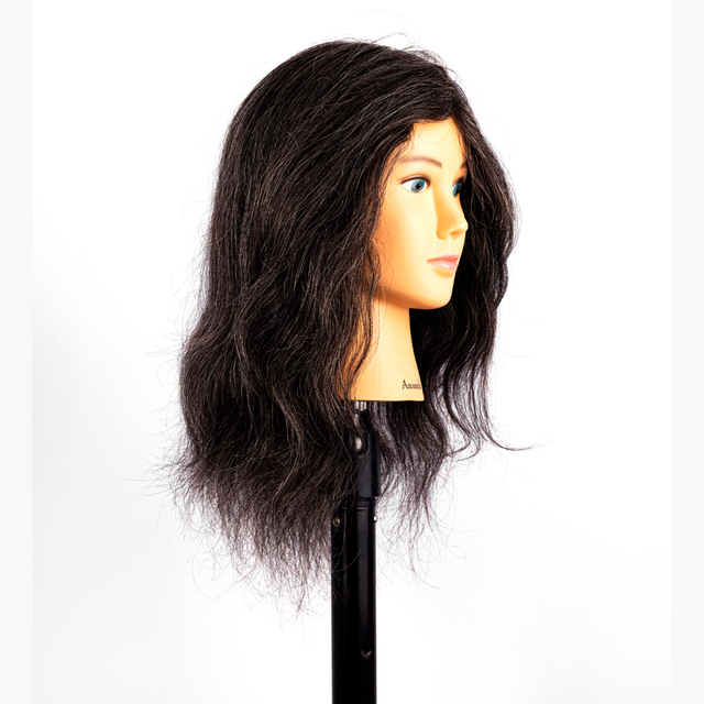 Amanda SSS 100% Human Hair Mannequin Head Grey 16" 40cm
