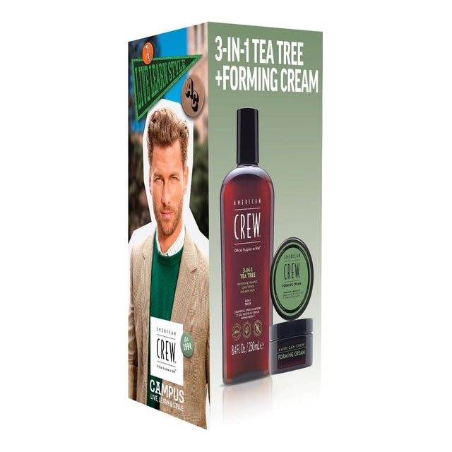 American Crew 3-IN-1 Tea Tree Shampoo 250ml and Forming Cream 50g Styling Duo