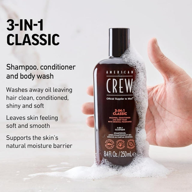 American Crew Classic 3-in-1 Shampoo Conditioner and Body Wash 250ml