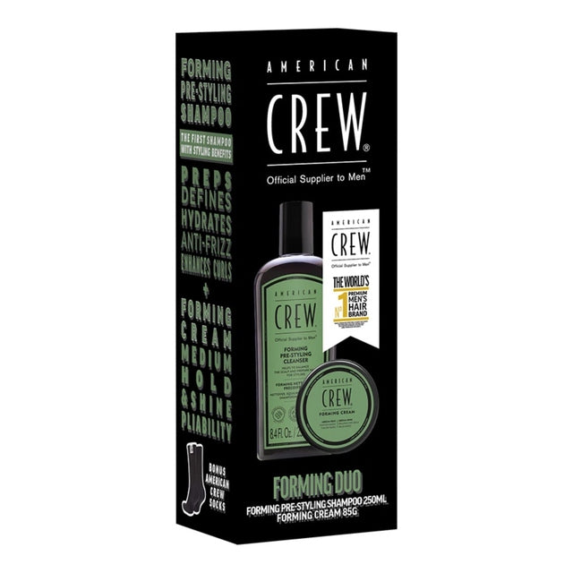 American Crew Forming Cream & Pre-Styling Shampoo With Bonus Socks Pack