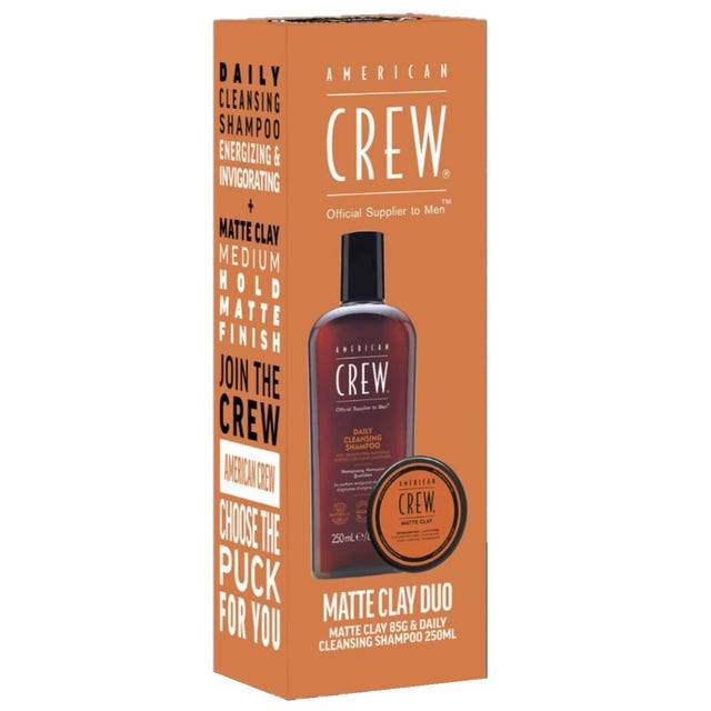 American Crew Matte Clay & Daily Cleansing Shampoo Duo – Texturising Hair Clay + Refreshing Shampoo Gift Set