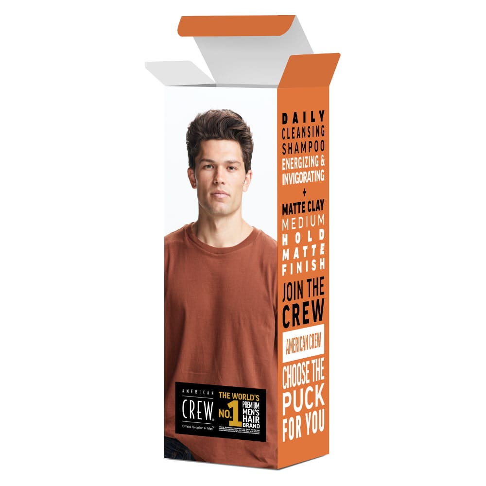 American Crew Matte Clay & Daily Cleansing Shampoo Duo – Texturising Hair Clay + Refreshing Shampoo Gift Set