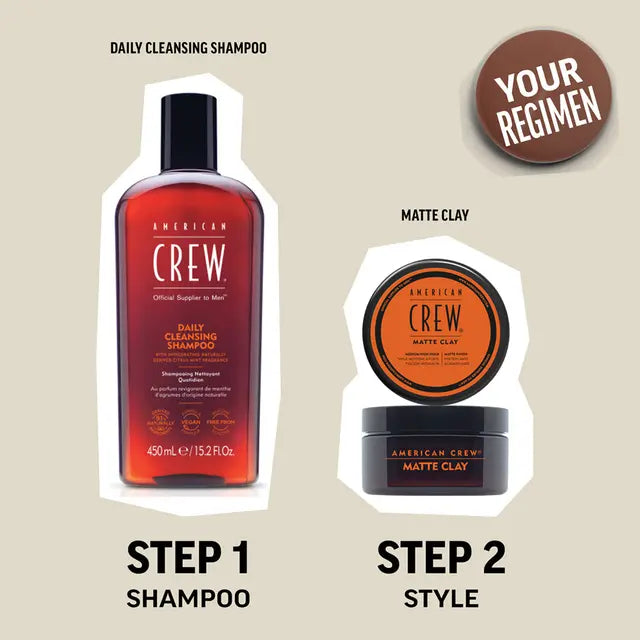 American Crew Matte Clay & Daily Shampoo With Bonus Socks Pack