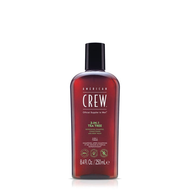 American Crew Tea Tree 3-in-1 Shampoo Conditioner and Body Wash 250ml