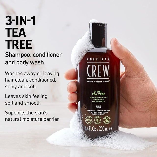 American Crew Tea Tree 3-in-1 Shampoo Conditioner and Body Wash 250ml