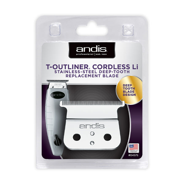 Andis Replacement Blade for T-Outliner, Stainless Steel Deep Tooth Blade GTX