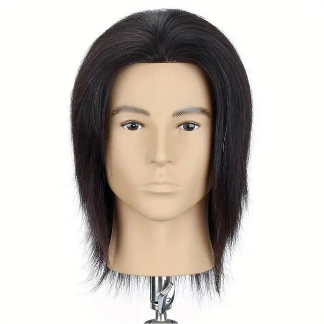 Men Antonio 100% Human Hair Haidressing Male Mannequin Head - Black Hair, No Beard