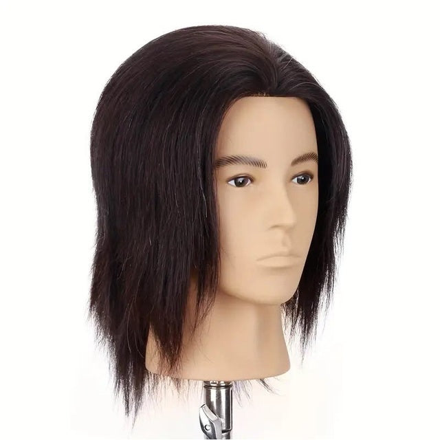 Men Antonio 100% Human Hair Haidressing Male Mannequin Head - Black Hair, No Beard