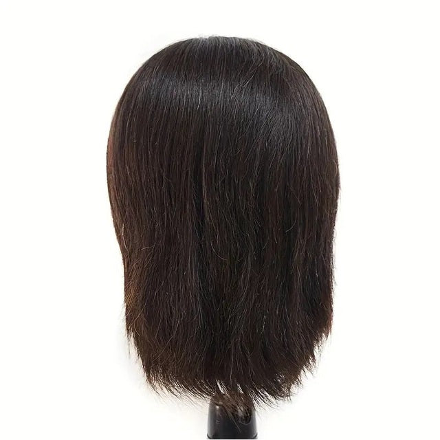 Men Antonio 100% Human Hair Haidressing Male Mannequin Head - Black Hair, No Beard